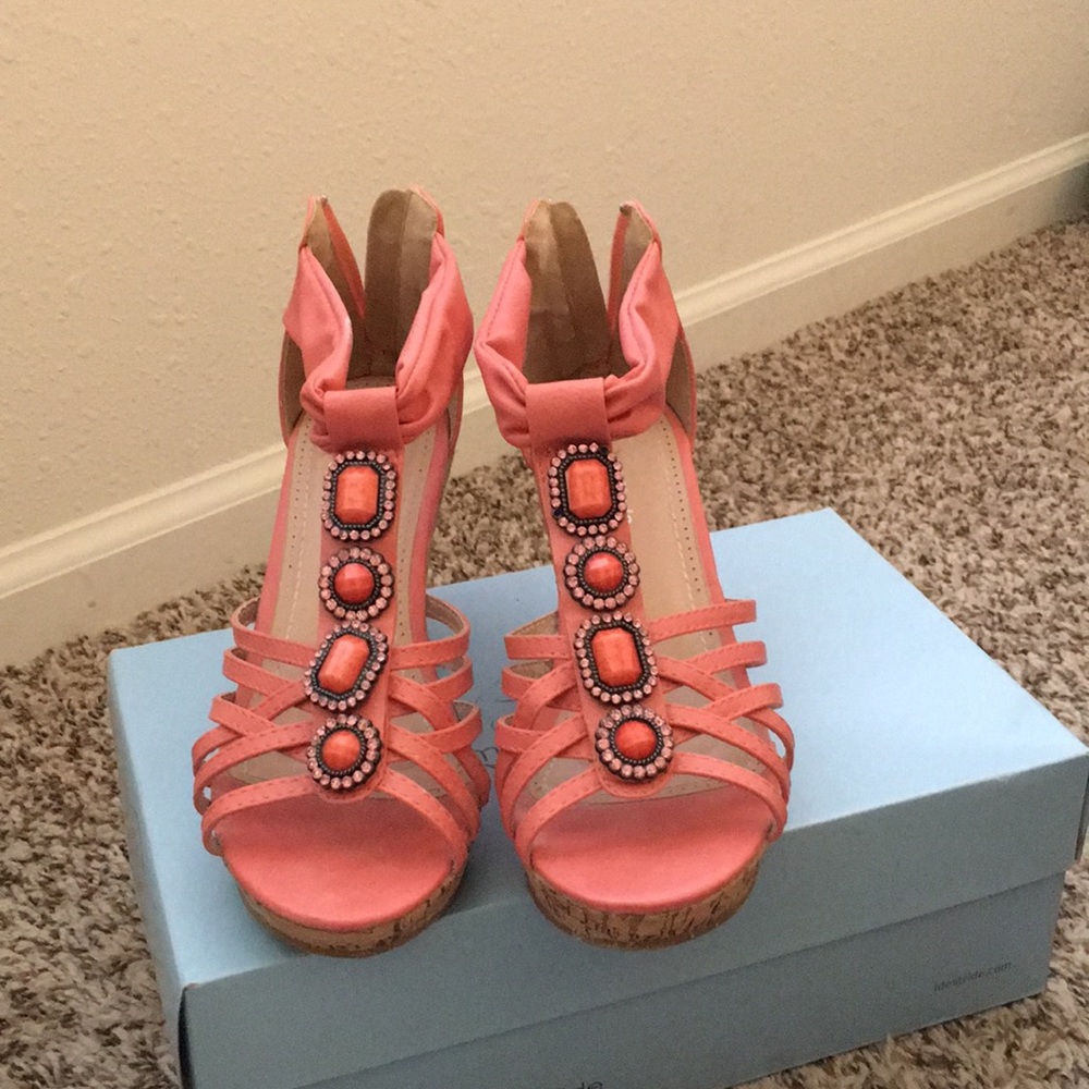 Coral Wedge Sandal